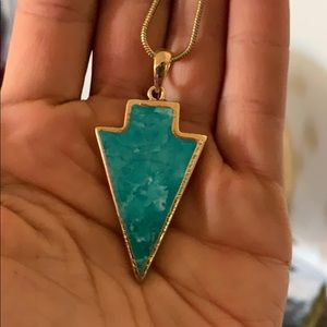 Faux turquoise arrowhead necklace